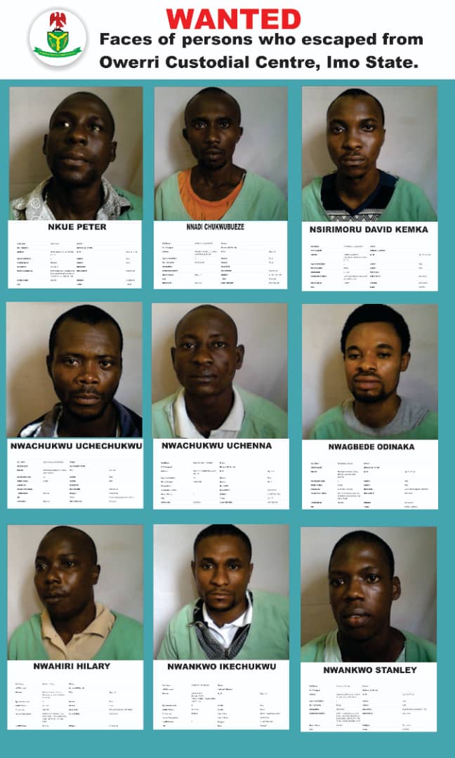 Owerri Custodial Centre Escapees — Sheet 3