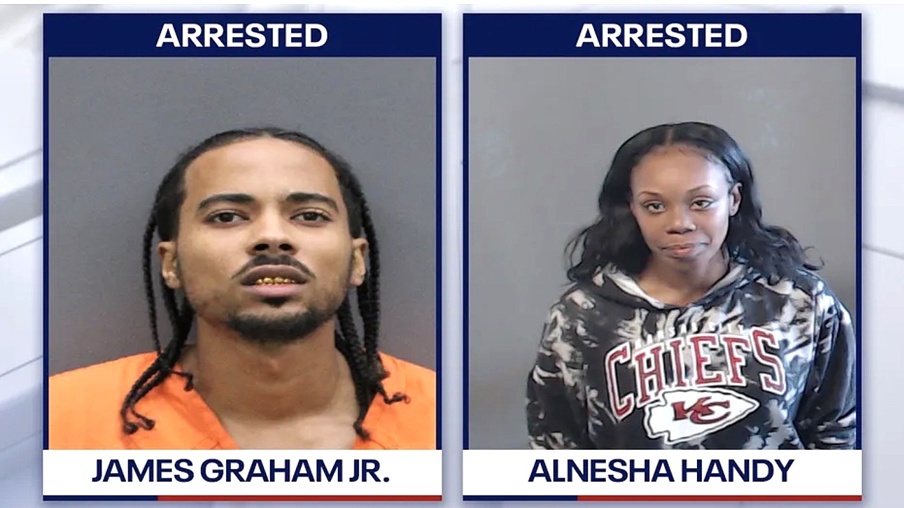 James Graham Jr. and Alnesha Handy — arrested in Treasure Island scam investigation