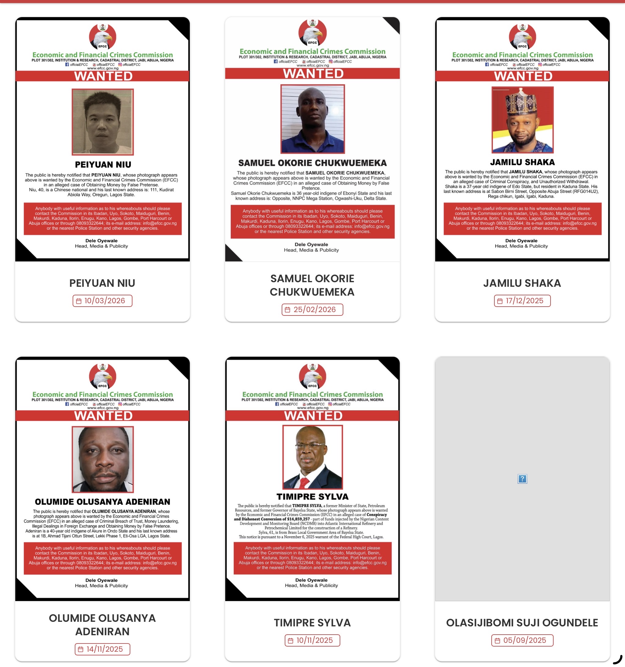 EFCC Wanted Persons — Sheet 2
