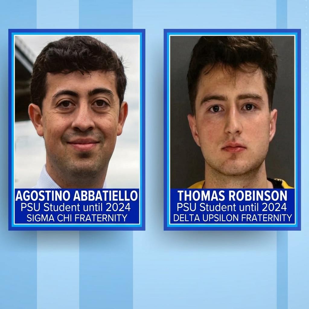 Agostino Abbatiello and Thomas Robinson in a supplied Penn State cocaine-ring report graphic