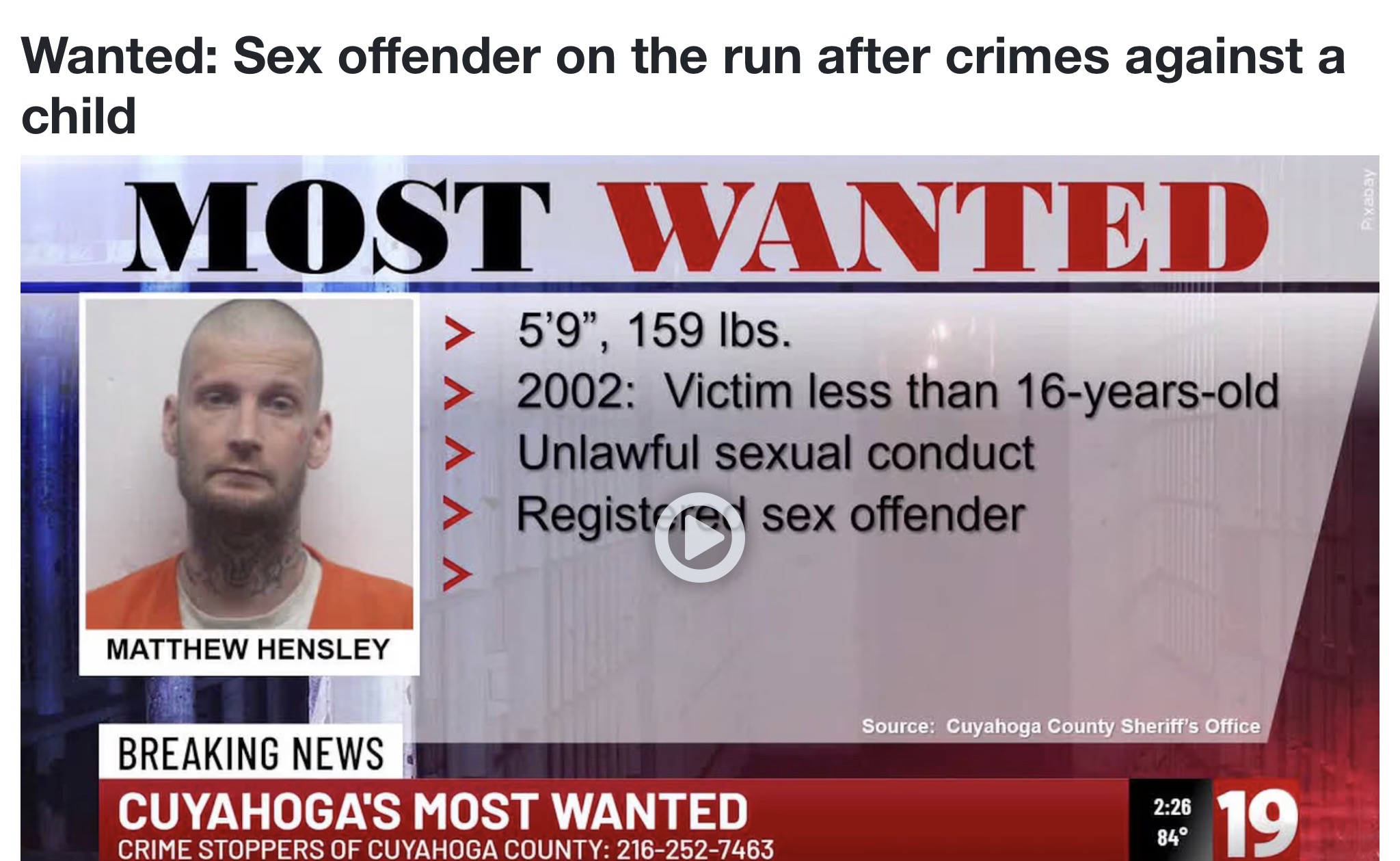 Matthew Hensley — Most Wanted