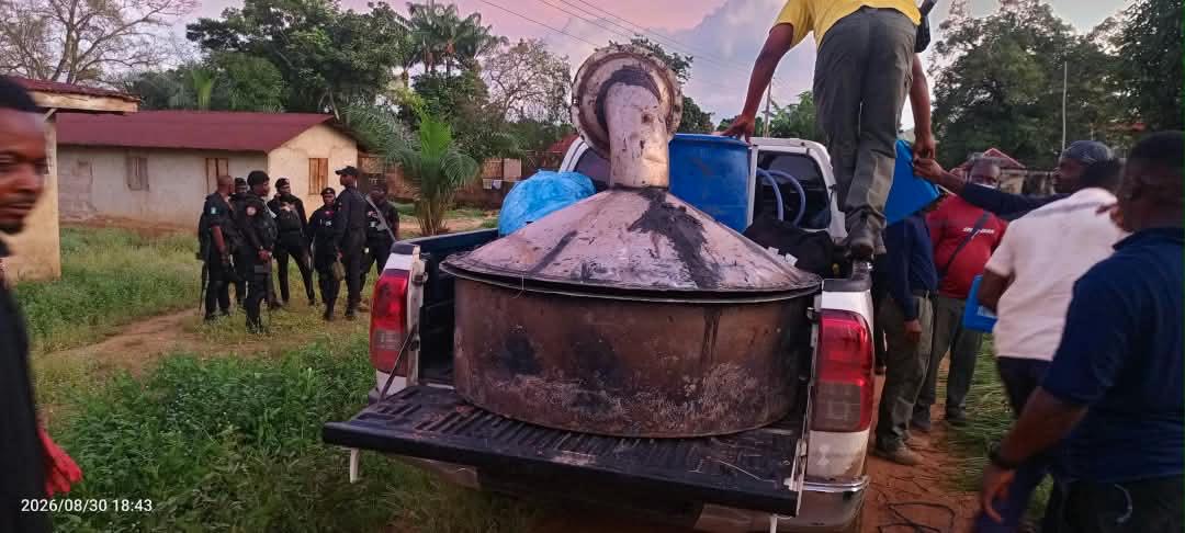 Large fabricated reaction vessel recovered during the reported NDLEA operation