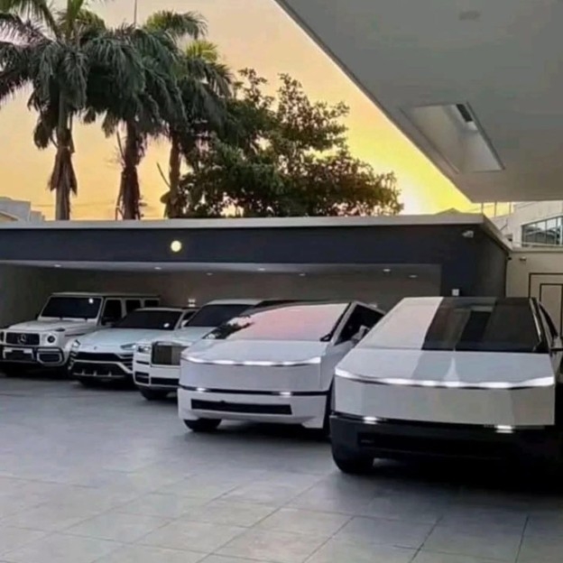 Abu Trica's cars in Accra — Tesla Cybertruck, Rolls-Royce, Mercedes G-Wagon